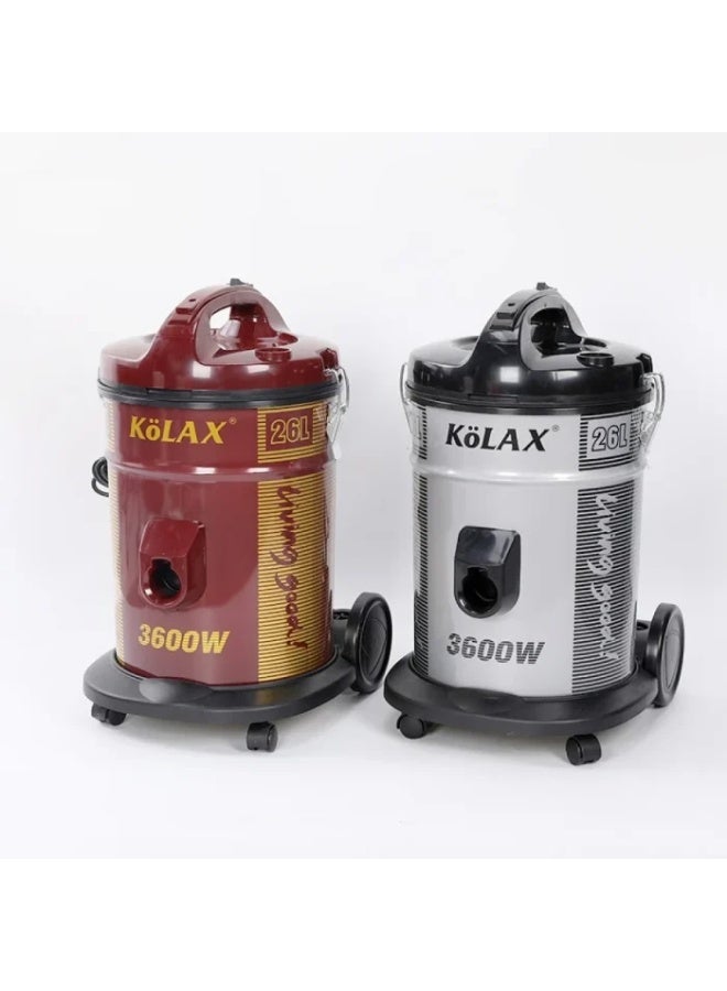 Kolax 26L Heavy-Duty Drum Vacuum Cleaner - High Suction Power with Integrated Blower Function - Professional Multi-Surface Cleaner for Home, Office & Car - Large Capacity Stainless Steel Body - Image 1